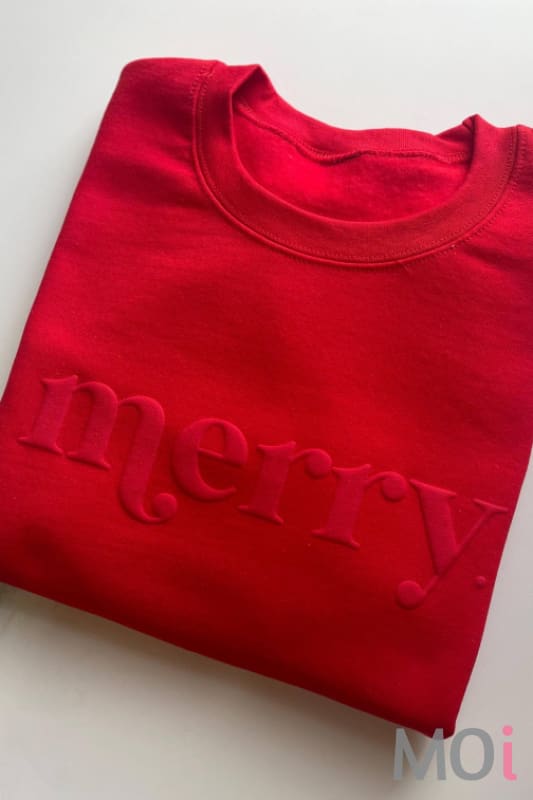 Retro Embossed Merry Sweatshirt