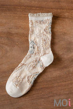 Rufia - Bohemian Embossed Floral Socks