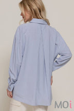 Long Dolman Sleeve Oversized Y/D Stripe Shirt