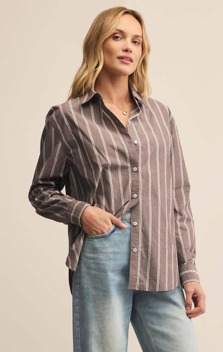 Z Supply Seaport Striped Poplin Shirt