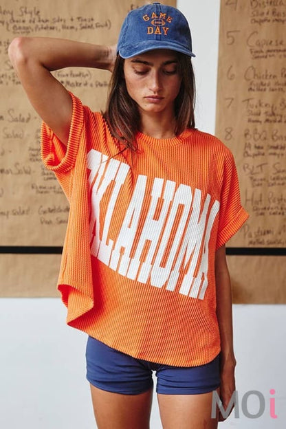 'OKLAHOMA' Comfy Oversize Graphic Sweatshirt Top
