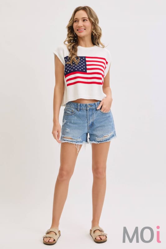 Stars and Stripe Knit Sweater Top