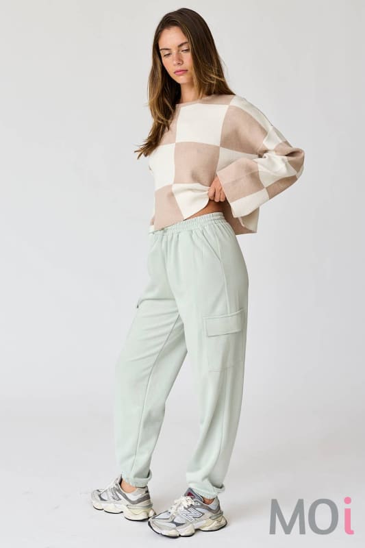 Checkered Long Sleeve Top