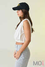 Maddie Pleat Detail Bubble Hem Knit Top