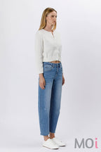HIGH RISE MILD BARREL JEANS