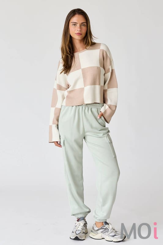 Checkered Long Sleeve Top