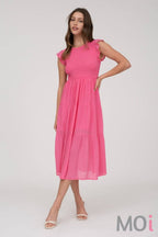 Smocked Tiered Midi Dress