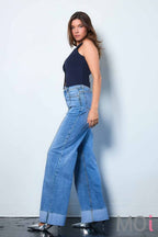 WIDE LEG - Rigid with Comfort Stretch