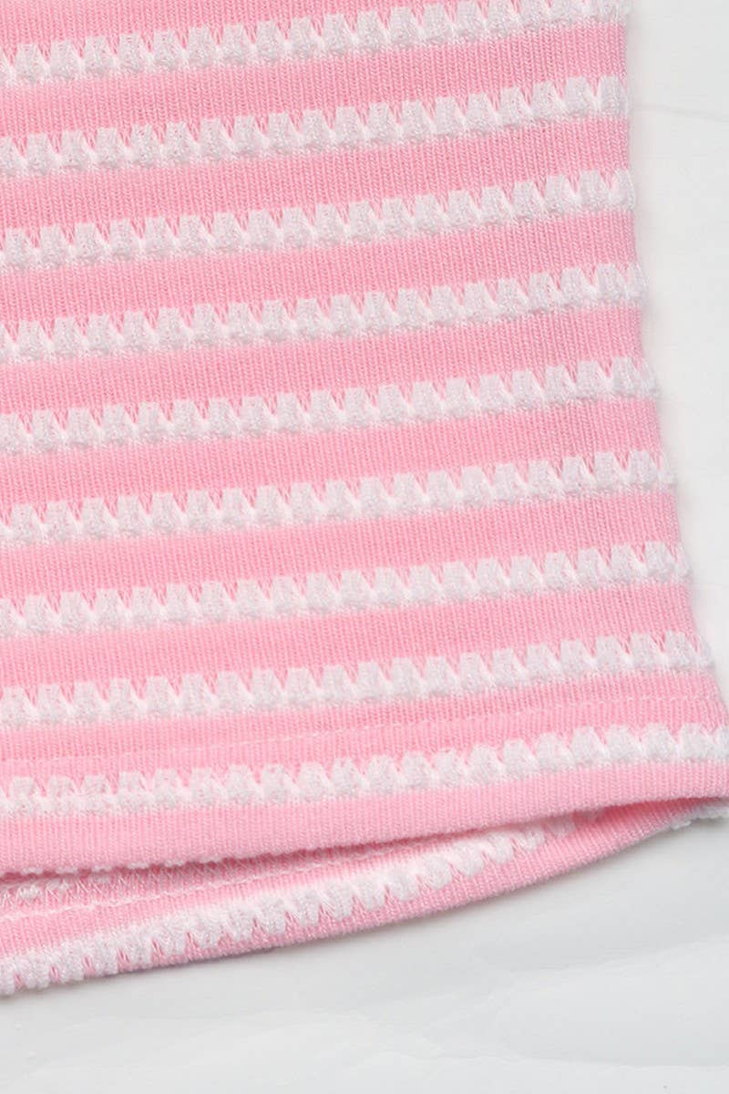 Pink Striped Tube Top