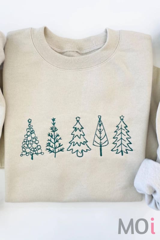 Embroidered Christmas Tree Crewneck