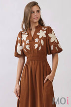 Embroidered Midi Dress