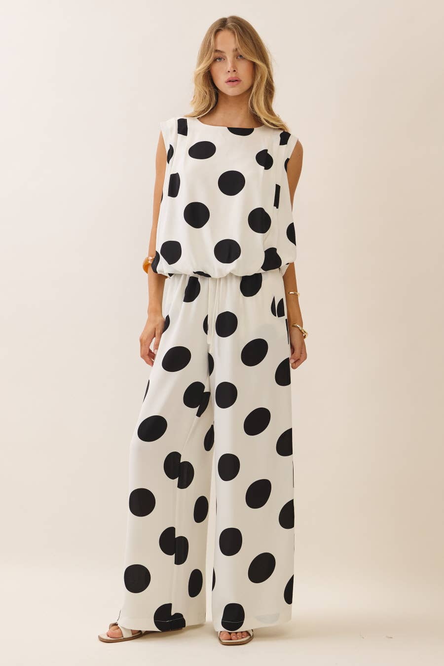 Polka Dot Pintuck top