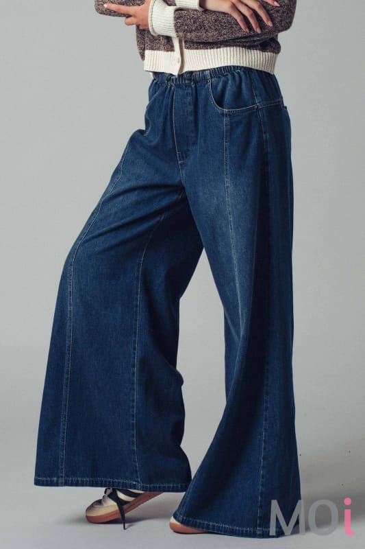 Relaxed Wide Leg Drawstring Western Pants