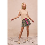 Braided Belt Camo Shorts