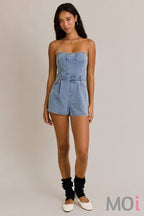Tube Denim Romper