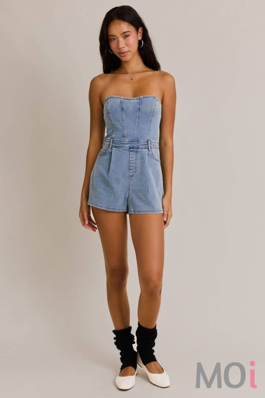 Tube Denim Romper