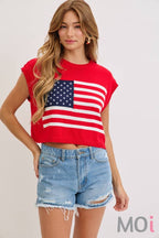 Stars and Stripe Knit Sweater Top