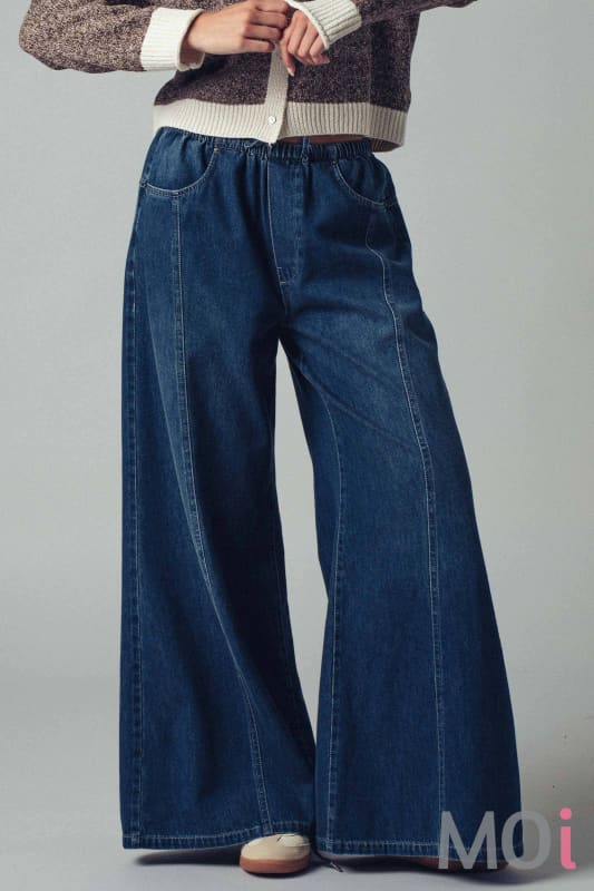 Relaxed Wide Leg Drawstring Western Pants