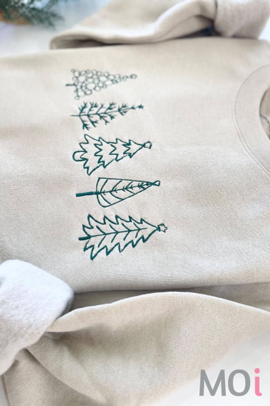 Embroidered Christmas Tree Crewneck