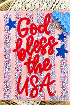God Bless The USA Striped Shirt July 4th