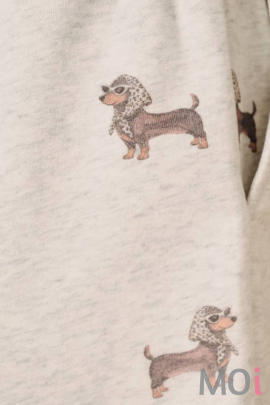 High Rise Dachshund Print Sweatshorts