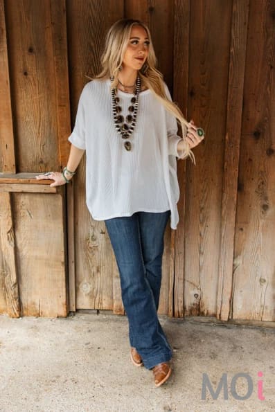 Oversized Relaxed Fit Top White / S/M Apparel & Accessories