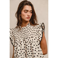 Dot Printed Smocked Yoke Top