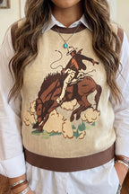 Western Rider Graphic Sweater Knit Vest