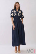 Embroidered Midi Dress