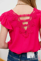 Ruffle Sleeve Blouse
