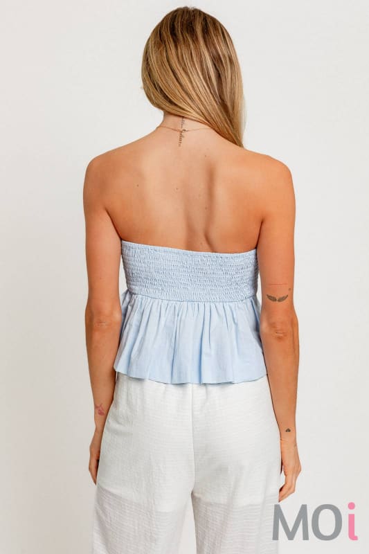 Strapless Smocked Bubble Top