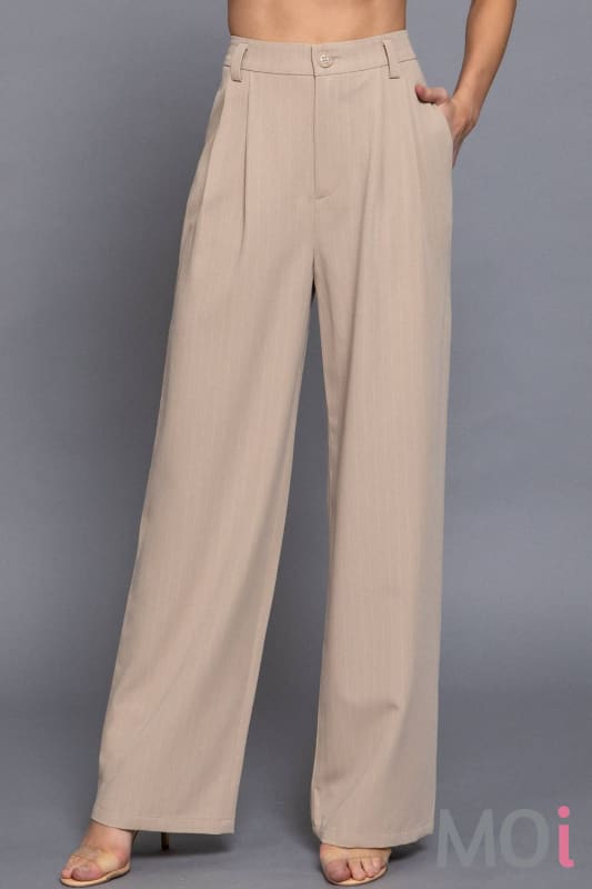 Pin Stripe Woven Straight Pants