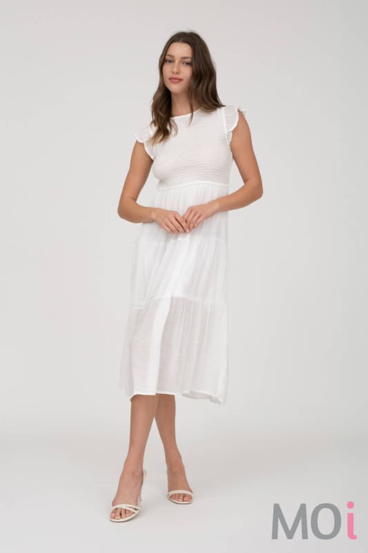Smocked Tiered Midi Dress