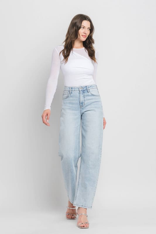SUPER HIGH RISE BARREL LEG JEANS
