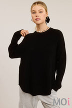 High Low Knit Sweater with Side Slit