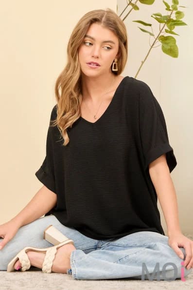 Dolman Sleeve Top Black / Small Apparel & Accessories