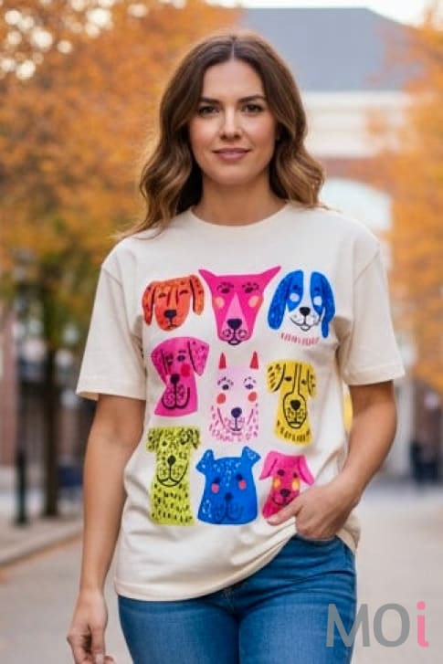 Colorful Dogs Graphic Tee