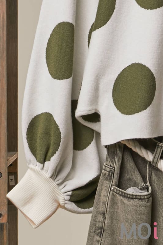 Oversized Polka Dot Knit Sweater