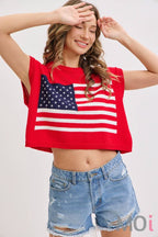Stars and Stripe Knit Sweater Top