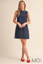 Embroidered Shift Dress