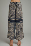 Abstract Zebra Print Wide Leg Pant