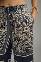 Abstract Zebra Print Wide Leg Pant