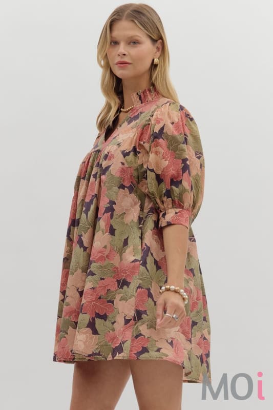 Floral Pullover Mini Dress