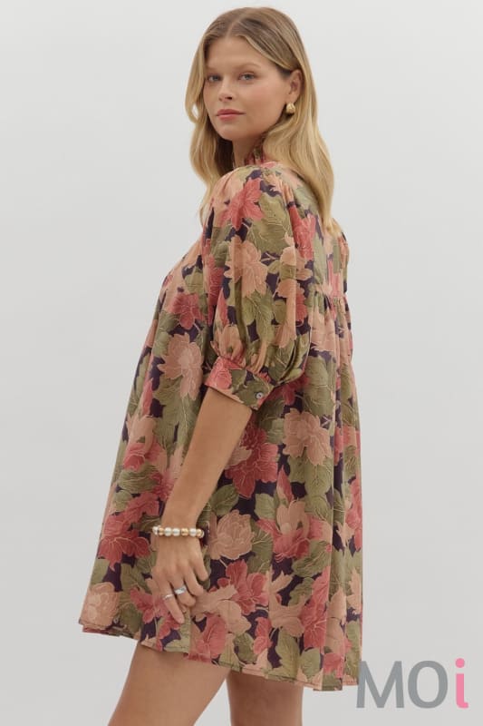 Floral Pullover Mini Dress