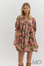 Floral Pullover Mini Dress