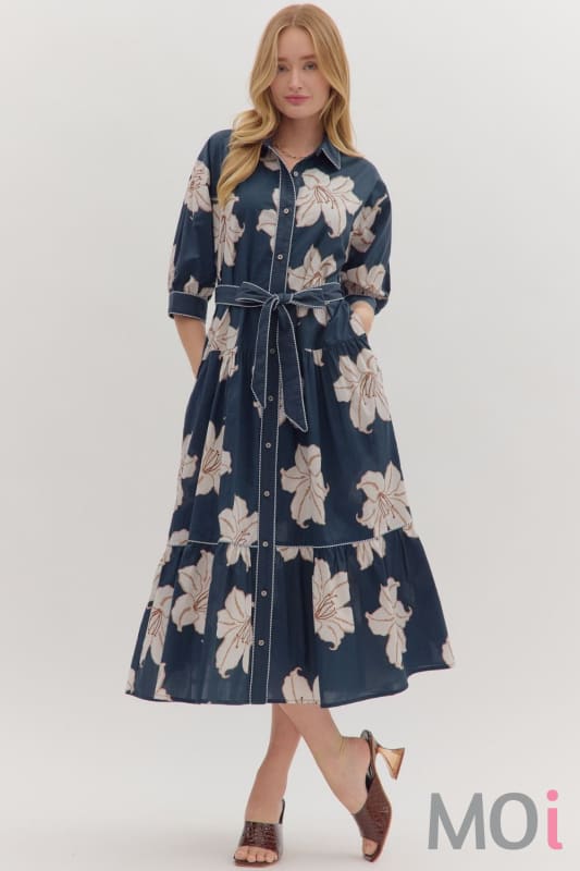 Floral Print Midi Dress