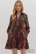 Floral Long Sleeve Mini Dress