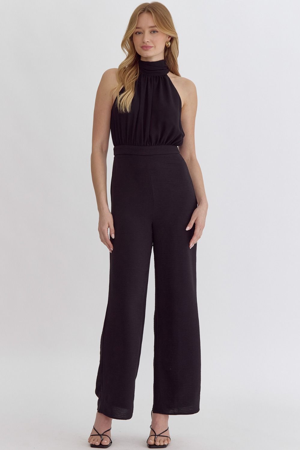Solid Halter Neck Jumpsuit