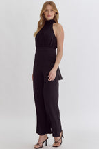 Solid Halter Neck Jumpsuit