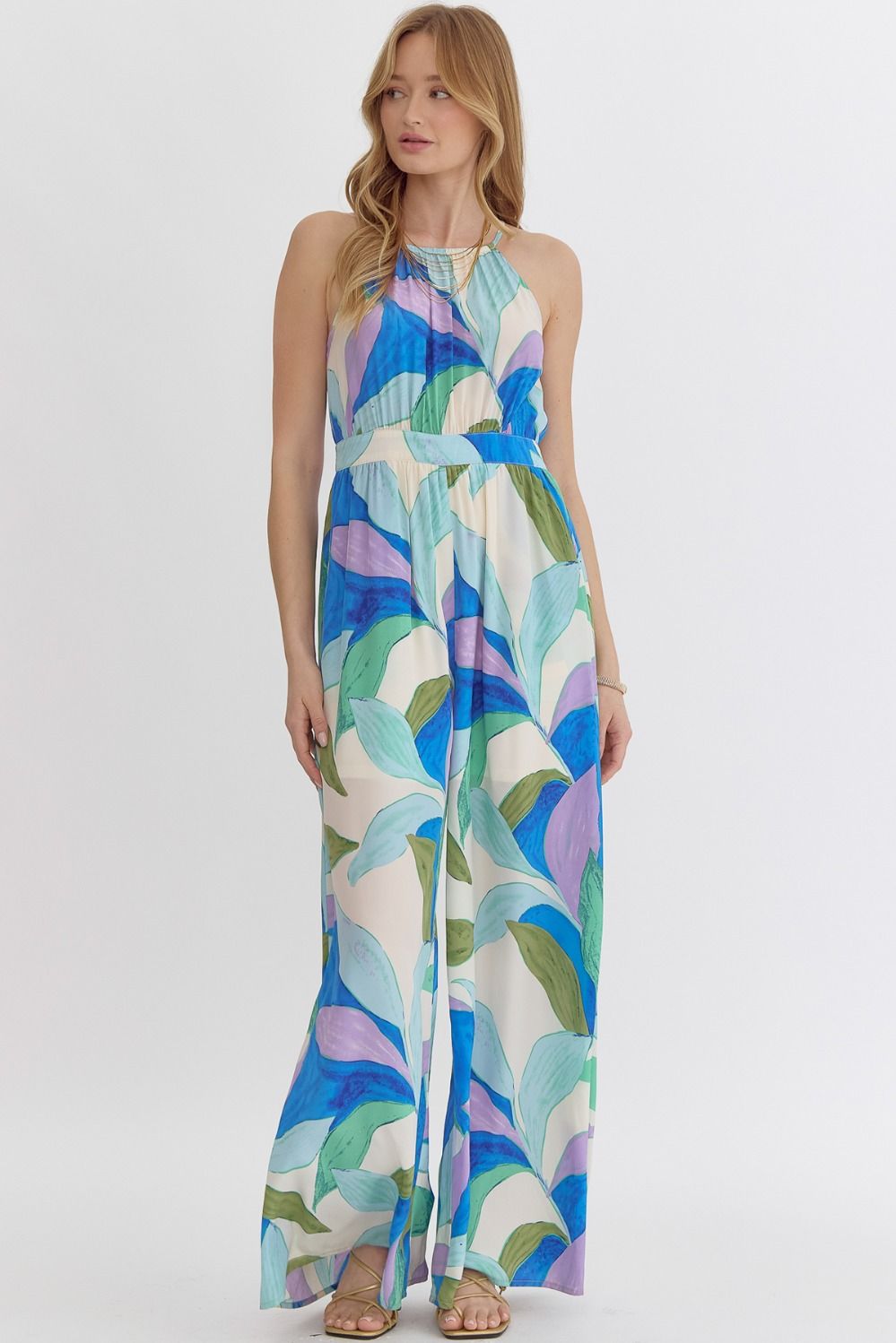 Printed Halter Neck Jumpsuit